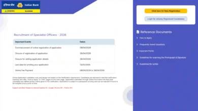 Indian Bank Specialist Officer (SO) Recruitment 2026 Notification Released & Apply Online for 350 Various Posts