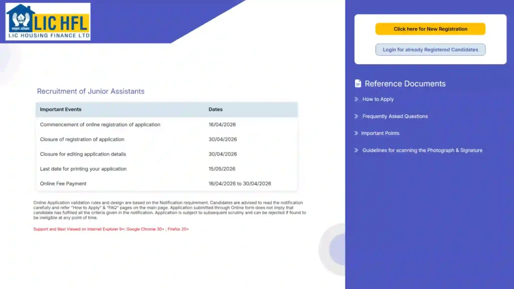 LIC HFL Junior Assistant Recruitment 2026 Notification Released & Apply Online for 180 Posts