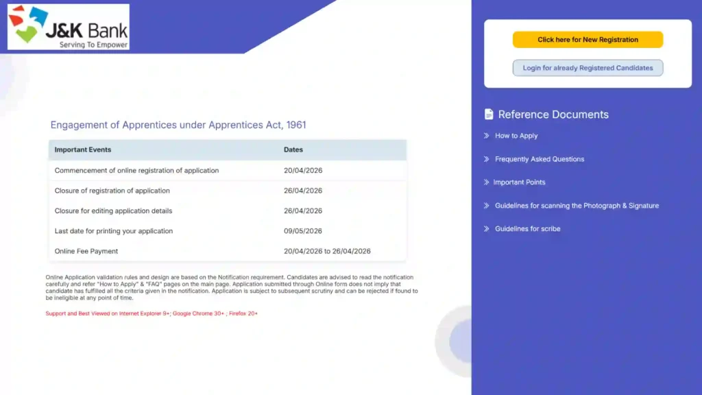 JK Bank Apprentice Recruitment 2026 Notification Released & Apply Online for 614 Posts