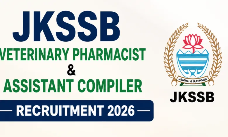 JKSSB Veterinary Pharmacist & Assistant Compiler Recruitment 2026 Notification Released for 194 Posts, Apply Online