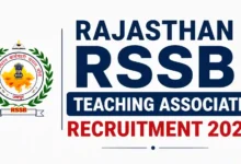 Rajasthan RSSB Teaching Associate Recruitment 2026 Notification Released for 3540 Posts, Apply Online