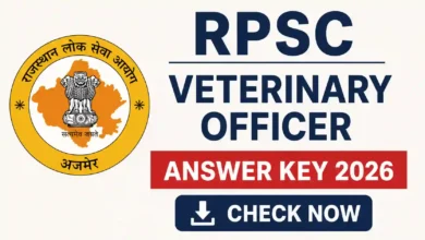 RPSC Veterinary Officer (1100 Posts) Answer Key 2026 Released, Check Now