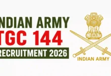 Indian Army Technical Graduate Courses (TGC) 144 Recruitment 2026 Notification Released and Apply Online