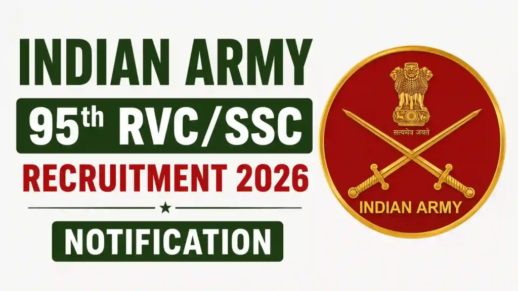 Indian Army 95th RVC/SSC Recruitment 2026 Notification and Online Form