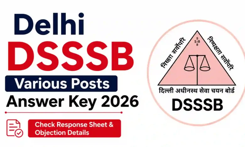 Delhi DSSSB Various Posts Answer Key 2026 Released, Check Response Sheet & Objection Details