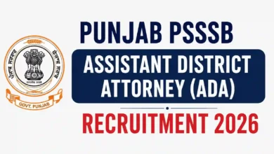 Punjab PSSSB Assistant District Attorney (ADA) Recruitment 2026 Notification Released & Apply Online for 170 Posts