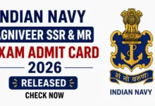 Indian Navy Agniveer SSR & MR Exam Admit Card 2026 Released, Check Now