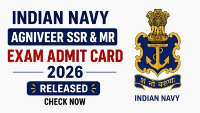 Indian Navy Agniveer SSR & MR Exam Admit Card 2026 Released, Check Now
