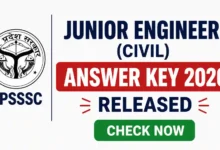 UPSSSC Junior Engineer (Civil-4612 Posts) Exam Answer Key 2026 Released, Download PDF