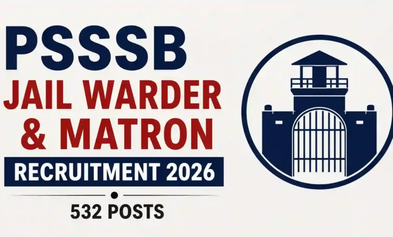 PSSSB Punjab Jail Warder & Matron Recruitment 2026 Notification Released for 532 Posts, Apply Online