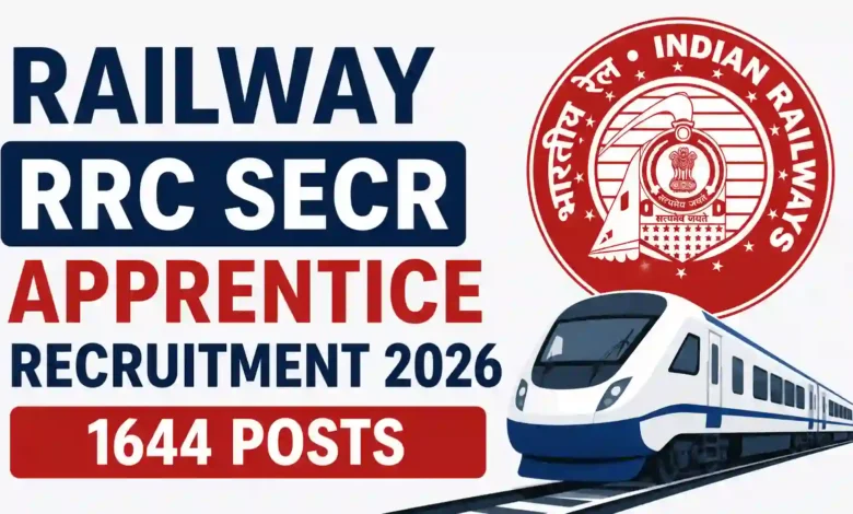 Railway RRC SECR Apprentice Recruitment 2026 Notification Released & Apply Online for 1644 Posts