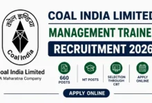 Coal India Management Trainee Recruitment 2026 Notification Released for 660 Posts, Apply Online