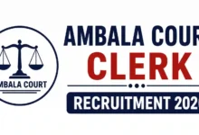 Ambala Court Clerk Recruitment 2026 Notification & Offline Form