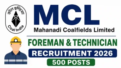 Mahanadi Coalfields Limited (MCL) Foreman and Technician Recruitment 2026 Notification Released & Apply Online for 500 Posts