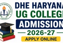 DHE Haryana UG College Admission 2026-27 Notification and Online Form