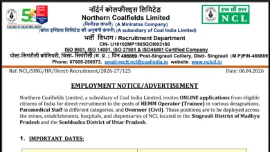 Northern Coalfields Limited (NCL) Recruitment 2026 Notification Released & Apply Online for 577 Various Posts