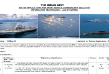 Indian Navy SSC Executive IT Recruitment 2026 Notification Released and Apply Online