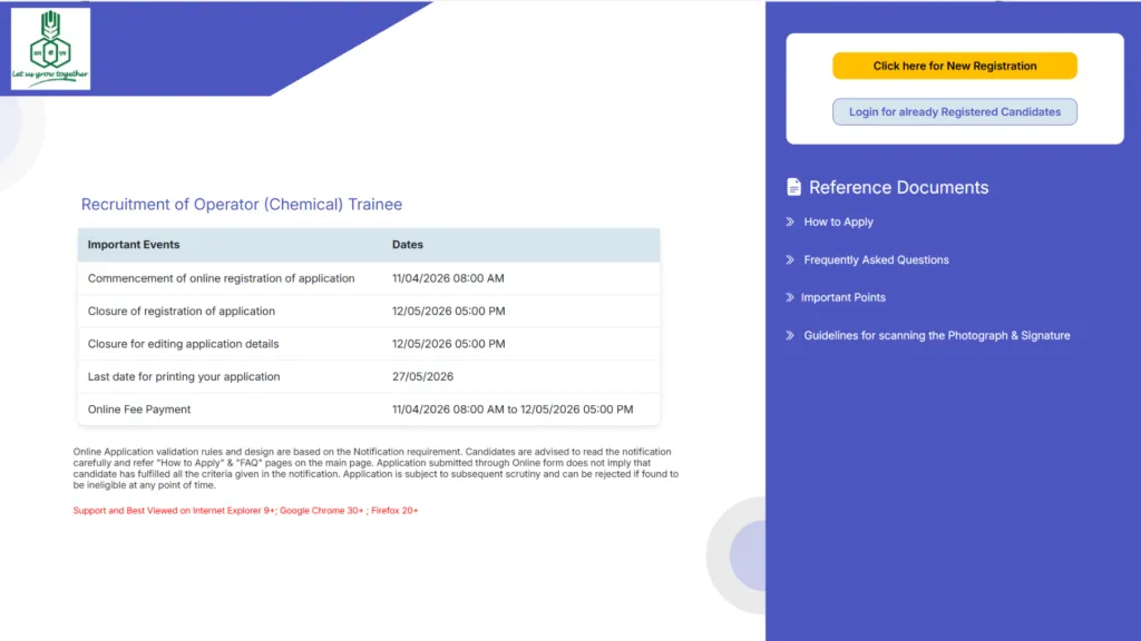 RCF Chemical Operator Trainee Recruitment 2026 Notification Released & Apply Online for 188 Posts