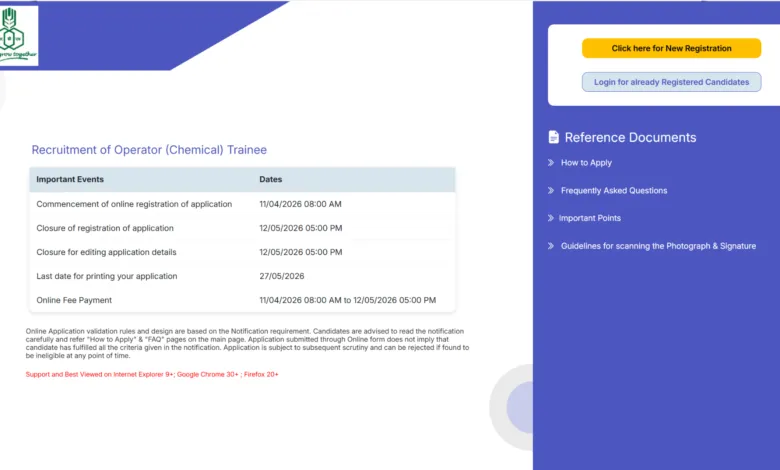 RCF Chemical Operator Trainee Recruitment 2026 Notification Released & Apply Online for 188 Posts