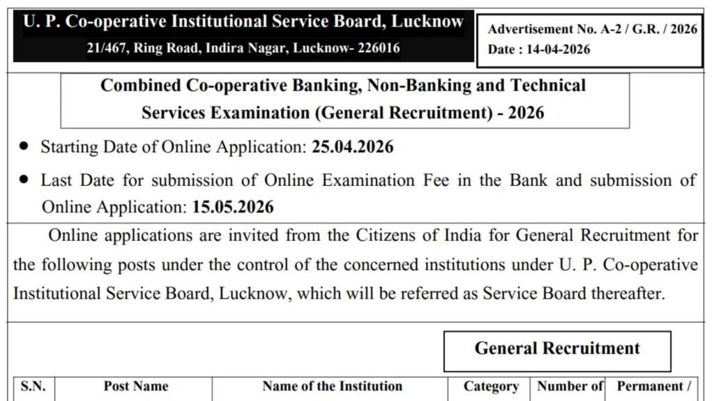 UPCISB Recruitment 2026 Notification Released & Apply Online for 2085 Various Posts