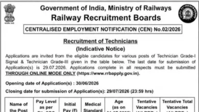Railway RRB Technician Recruitment 2026 (CEN 02/2026) Notification Released for 6565 Posts, Apply Online