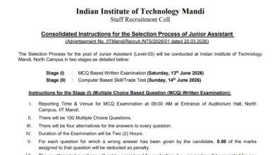 IIT Mandi Junior Assistant Exam Date & Admit Card 2026 Released, Check Now