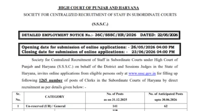 Haryana Court Clerk Recruitment 2026 Notification Released & Apply Online for 1265 Posts