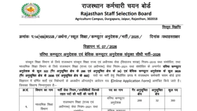 Rajasthan RSSB Computer Instructor Recruitment 2026 Notification Released for 3951 Posts, Apply Online