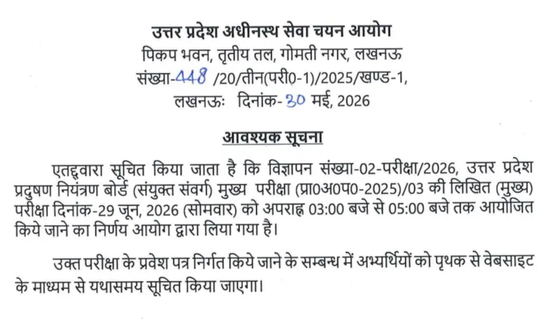 UPSSSC Pollution Control Board Exam Date & Admit Card 2026 Released for 115 Various Posts, Check Now