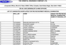 OICL Administrative Officer (300 Posts) Result 2026 Released, Download PDF