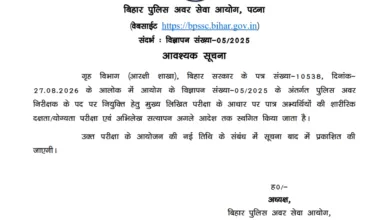 Bihar Police Sub Inspector (1799 Posts) Exam Date & Admit Card 2025 Released, Check Now