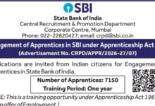 State Bank of India (SBI) Apprentice Recruitment 2026 Notification Released & Apply Online for 7150 Posts