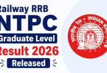 Railway RRB CEN 06/2025 NTPC Graduate Level (5810 Posts) Result 2026 Released, Download Merit List & Cut-Off PDF