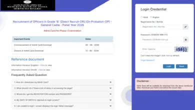 Reserve Bank of India (RBI) Grade B Officer (60 Posts) Admit Card 2026 Released, Download Link