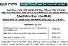 PSPCL Assistant Lineman (ALM-ITI) Recruitment 2026 Notification Released for 3000 Posts, Apply Online