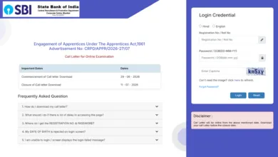State Bank of India (SBI) Apprentice (7150 Posts) Admit Card 2026 Released, Download Link