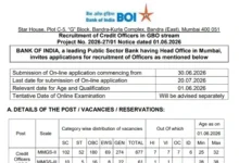 Bank of India Credit Officer Recruitment 2026 Notification Released & Apply Online for 779 Posts