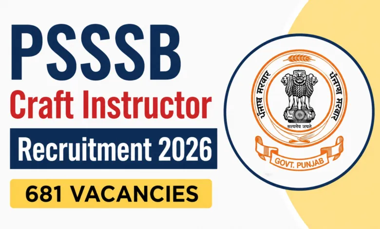 PSSSB Craft Instructor Recruitment 2026 Notification Released & Apply Online for 681 Posts