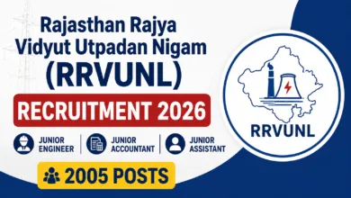 Rajasthan RVUNL Junior Engineer, Junior Assistant & Junior Accountant Recruitment 2026 Notification Released for 2005 Posts, Apply Online