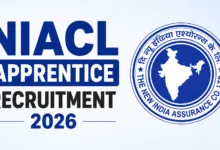NIACL Apprentice Recruitment 2026 Notification Released & Apply Online for 550 Posts