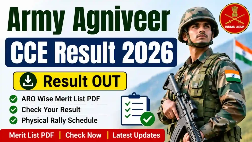 Indian Army Agniveer CCE Result 2026 Released – Download ARO Wise Merit List PDF & Physical Rally Schedule