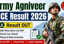 Indian Army Agniveer CCE Result 2026 Released – Download ARO Wise Merit List PDF & Physical Rally Schedule