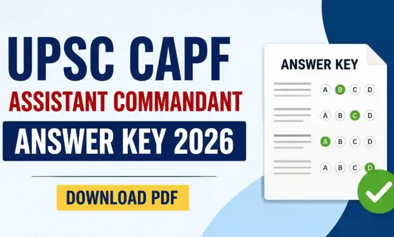 UPSC CAPF Assistant Commandant (AC-349 Posts) Answer Key 2026 Released – Download PDF