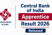 Central Bank of India Apprentice (4500 Posts) Result 2026 Released – Download Merit List PDF