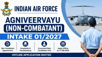 Indian Air Force Agniveervayu (Non-Combatant) Intake 01/2027 Notification & Offline Form 