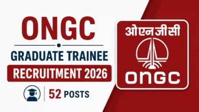ONGC Graduate Trainee Recruitment 2026 Notification Released & Apply Online for 52 Posts