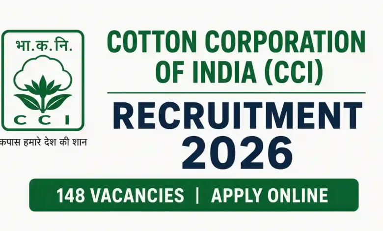 Cotton Corporation of India (CCI) Recruitment 2026 Notification Released for 148 Various Posts, Apply Online