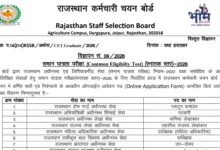 Rajasthan RSSB CET (Graduation Level) 2026 Notification Released & Apply Online