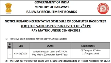 Railway RRB CEN 09/2025 Group D (22195 Posts) Exam Date & Admit Card 2026 Released, Check Now