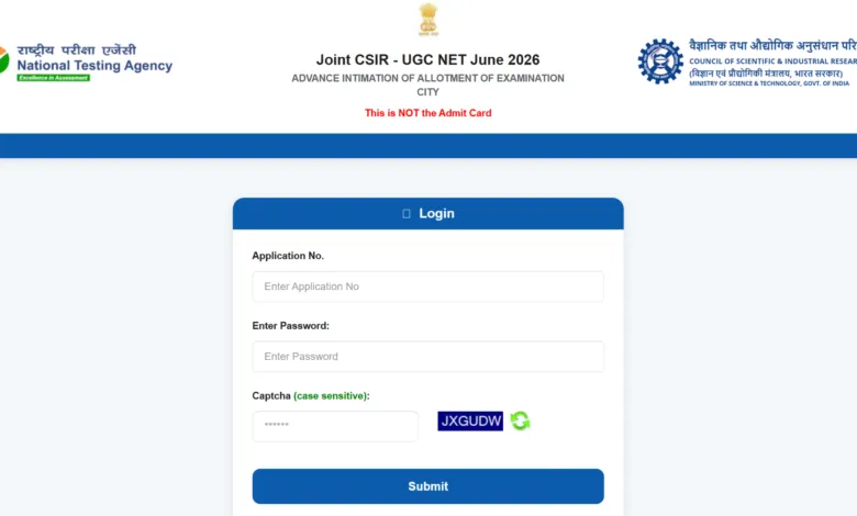 NTA CSIR UGC NET June 2026 Exam Admit Card Released – Download Link